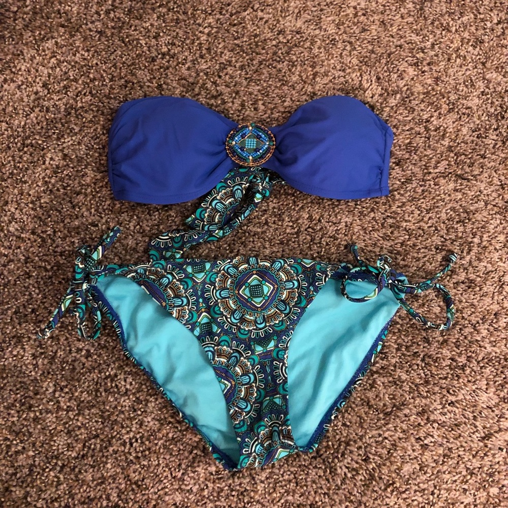 Royal Blue Strapless Top w/ Matching Bottoms